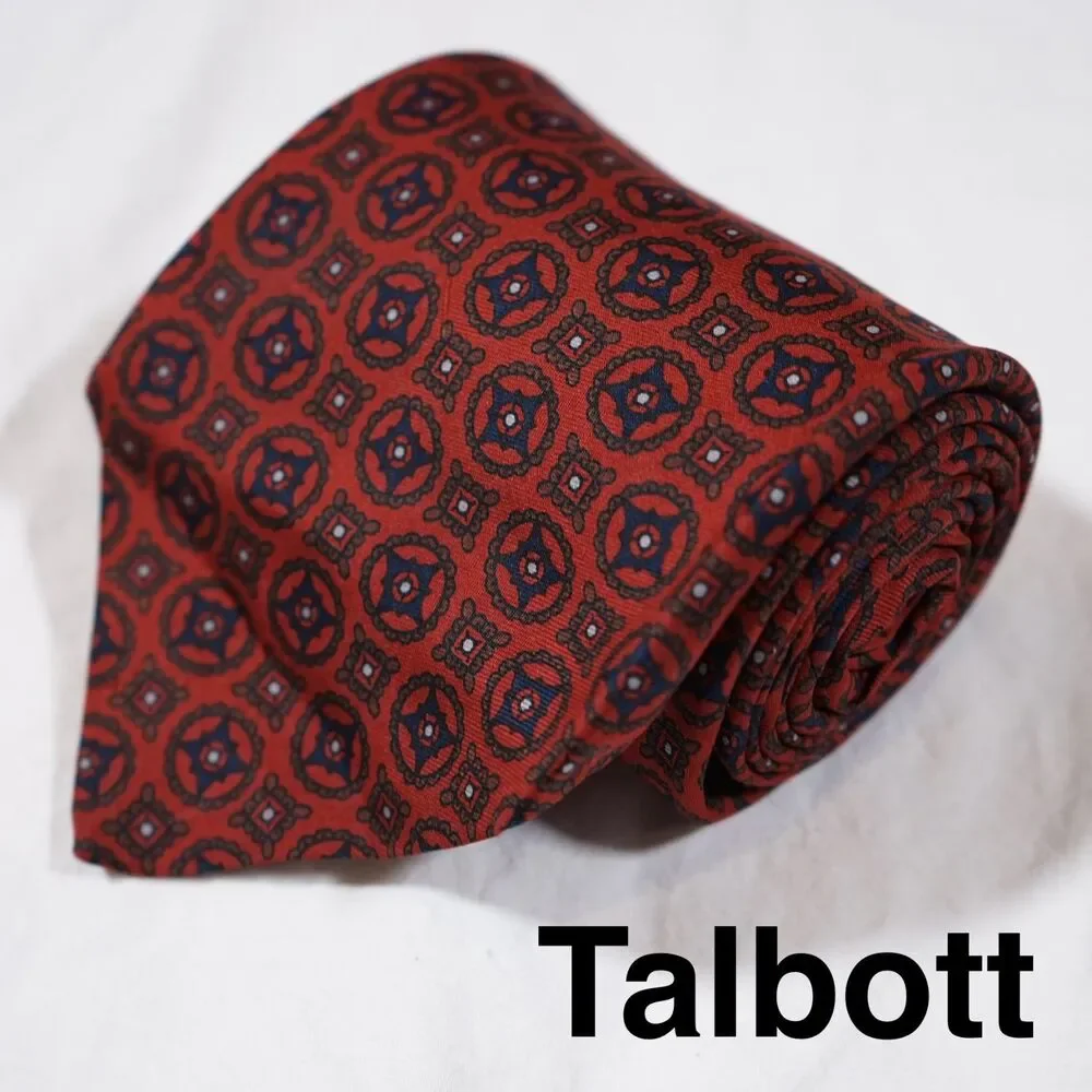 Robert Talbott Tie Hand Sewn Finest Silk Handblock Printed England
